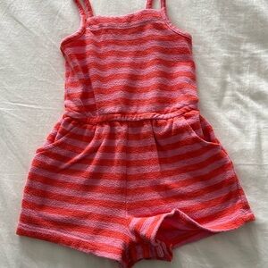 Cat & Jack Coral and Pink Striped Romper